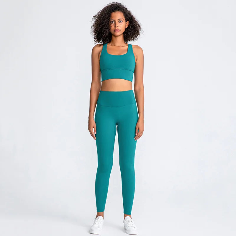 31Colors 2Piece Hi Cloud Sports Bras Gym Fitness Sets Women Naked Feel High Waist Leggings Sport Suits Workout Sets