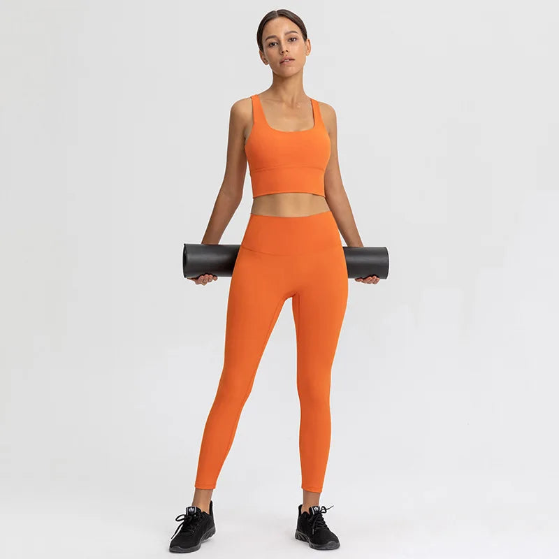 31Colors 2Piece Hi Cloud Sports Bras Gym Fitness Sets Women Naked Feel High Waist Leggings Sport Suits Workout Sets