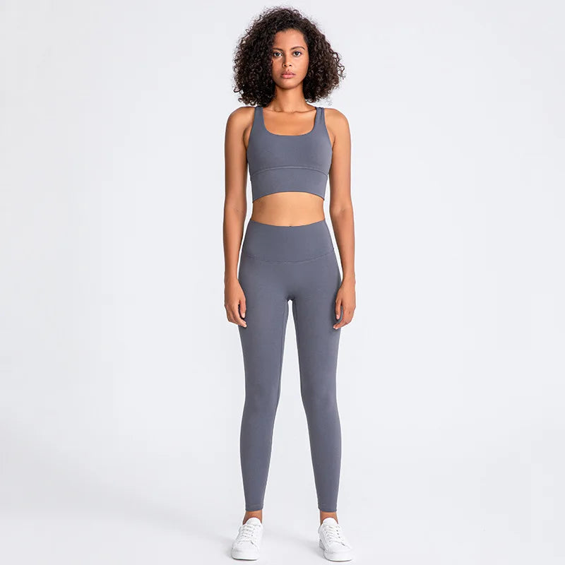31Colors 2Piece Hi Cloud Sports Bras Gym Fitness Sets Women Naked Feel High Waist Leggings Sport Suits Workout Sets