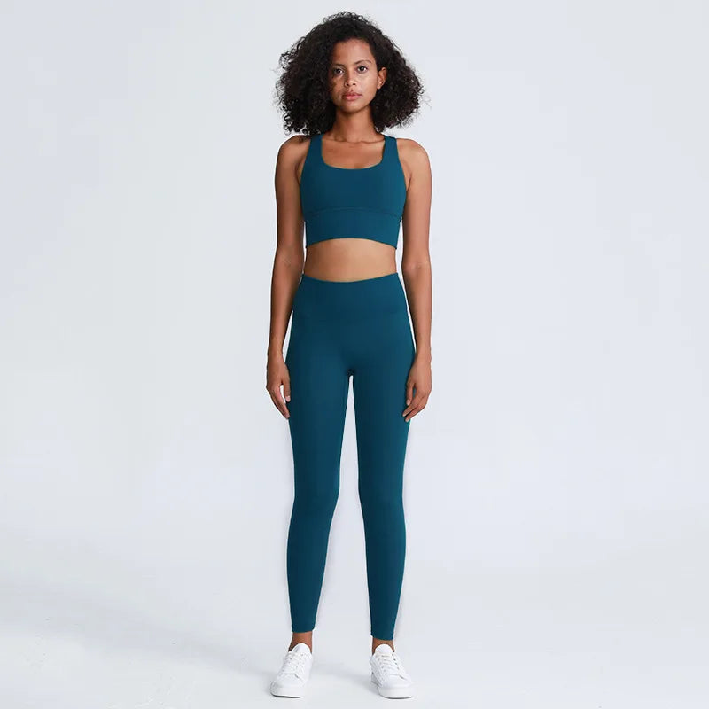 31Colors 2Piece Hi Cloud Sports Bras Gym Fitness Sets Women Naked Feel High Waist Leggings Sport Suits Workout Sets