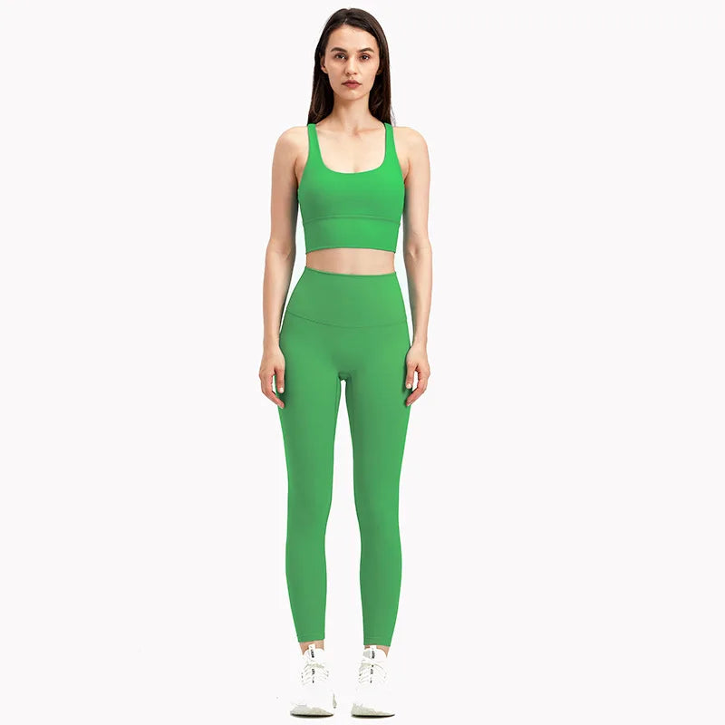 31Colors 2Piece Hi Cloud Sports Bras Gym Fitness Sets Women Naked Feel High Waist Leggings Sport Suits Workout Sets