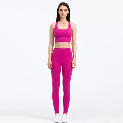 31Colors 2Piece Hi Cloud Sports Bras Gym Fitness Sets Women Naked Feel High Waist Leggings Sport Suits Workout Sets