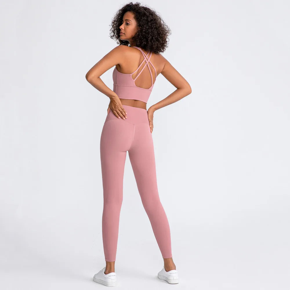 31Colors 2Piece Hi Cloud Sports Bras Gym Fitness Sets Women Naked Feel High Waist Leggings Sport Suits Workout Sets