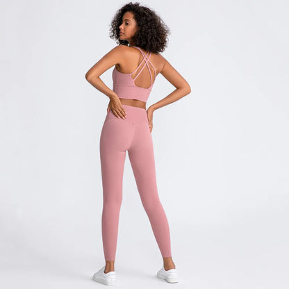 31Colors 2Piece Hi Cloud Sports Bras Gym Fitness Sets Women Naked Feel High Waist Leggings Sport Suits Workout Sets