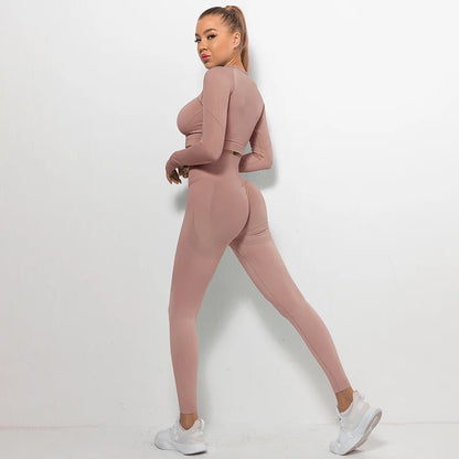 2 Pcs Sets Yoga Suit Tummy Control Sports Suits High Stretch Yoga Leggings Sets Fitness Sports Shirt Sets Training Sets Gym Wear