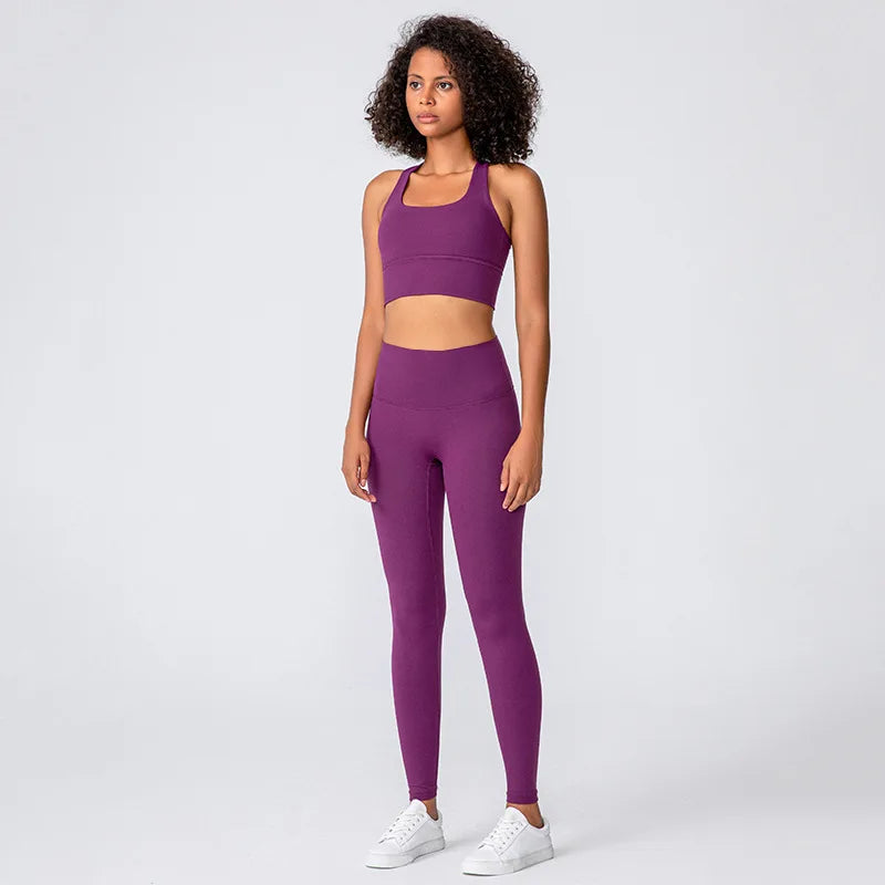 31Colors 2Piece Hi Cloud Sports Bras Gym Fitness Sets Women Naked Feel High Waist Leggings Sport Suits Workout Sets