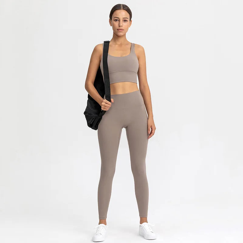 31Colors 2Piece Hi Cloud Sports Bras Gym Fitness Sets Women Naked Feel High Waist Leggings Sport Suits Workout Sets