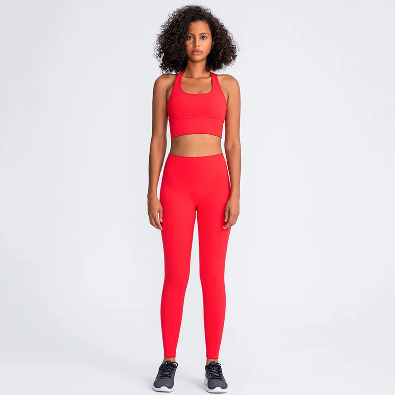 31Colors 2Piece Hi Cloud Sports Bras Gym Fitness Sets Women Naked Feel High Waist Leggings Sport Suits Workout Sets