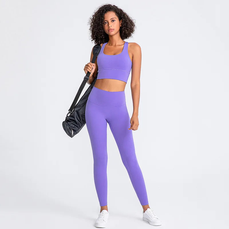 31Colors 2Piece Hi Cloud Sports Bras Gym Fitness Sets Women Naked Feel High Waist Leggings Sport Suits Workout Sets