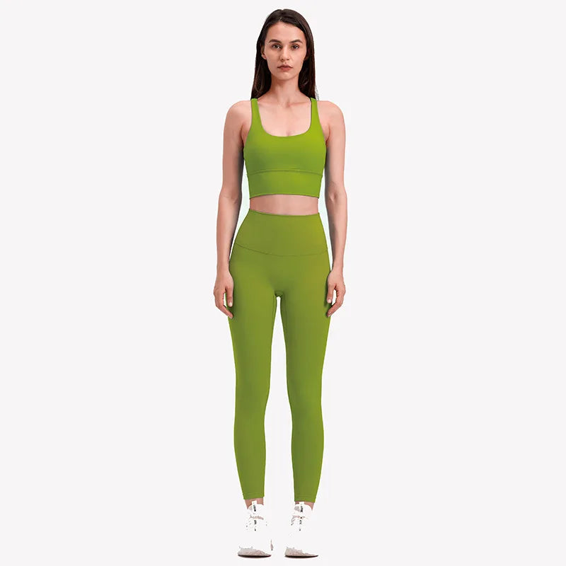 31Colors 2Piece Hi Cloud Sports Bras Gym Fitness Sets Women Naked Feel High Waist Leggings Sport Suits Workout Sets