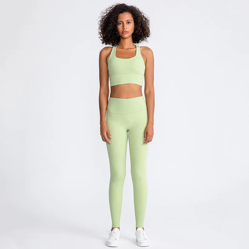 31Colors 2Piece Hi Cloud Sports Bras Gym Fitness Sets Women Naked Feel High Waist Leggings Sport Suits Workout Sets