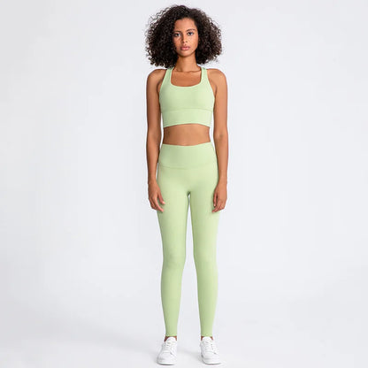 31Colors 2Piece Hi Cloud Sports Bras Gym Fitness Sets Women Naked Feel High Waist Leggings Sport Suits Workout Sets