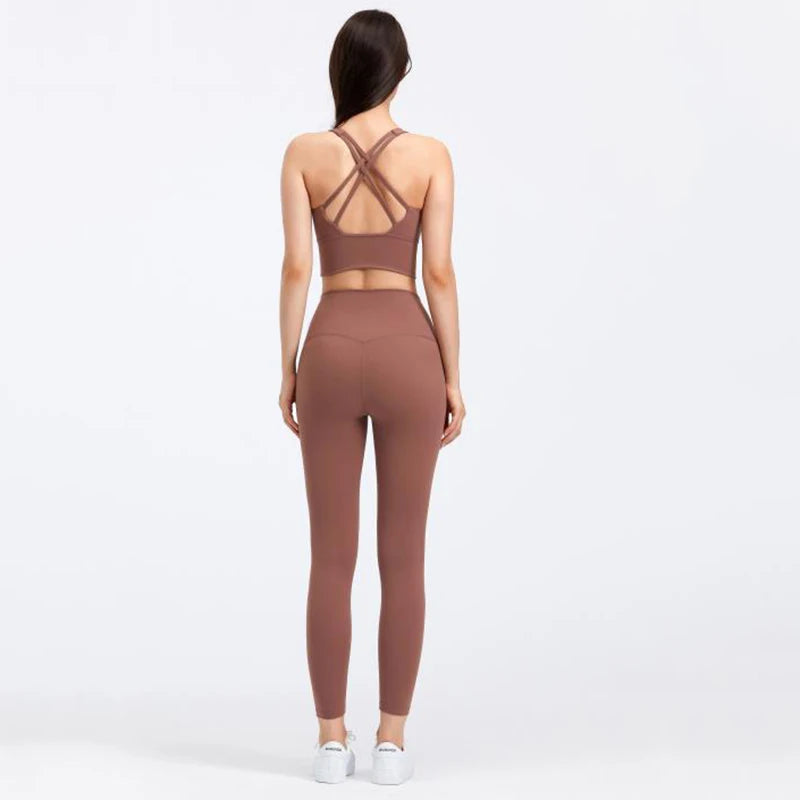 31Colors 2Piece Hi Cloud Sports Bras Gym Fitness Sets Women Naked Feel High Waist Leggings Sport Suits Workout Sets
