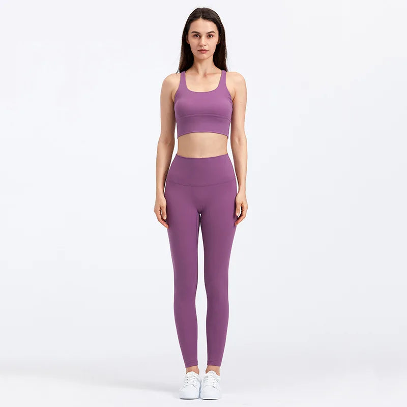 31Colors 2Piece Hi Cloud Sports Bras Gym Fitness Sets Women Naked Feel High Waist Leggings Sport Suits Workout Sets