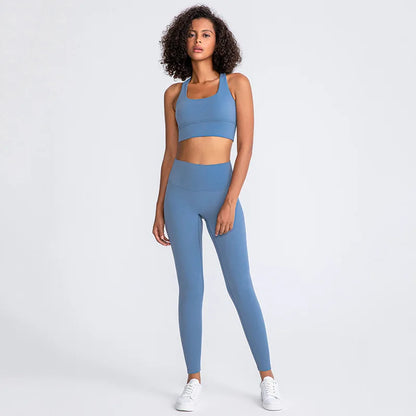 31Colors 2Piece Hi Cloud Sports Bras Gym Fitness Sets Women Naked Feel High Waist Leggings Sport Suits Workout Sets