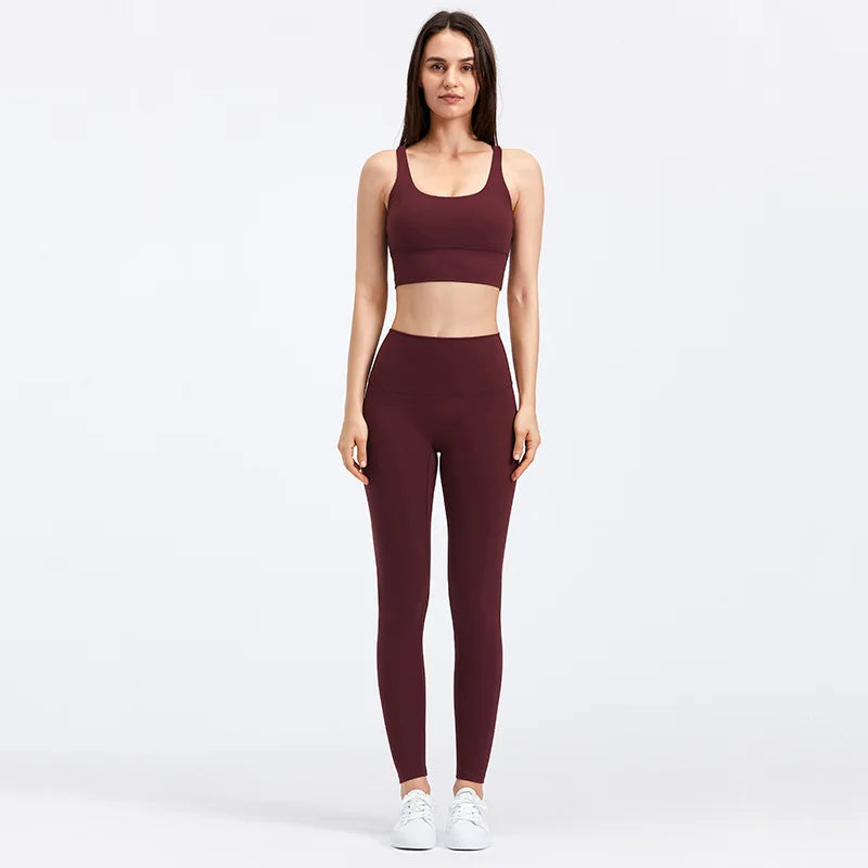 31Colors 2Piece Hi Cloud Sports Bras Gym Fitness Sets Women Naked Feel High Waist Leggings Sport Suits Workout Sets