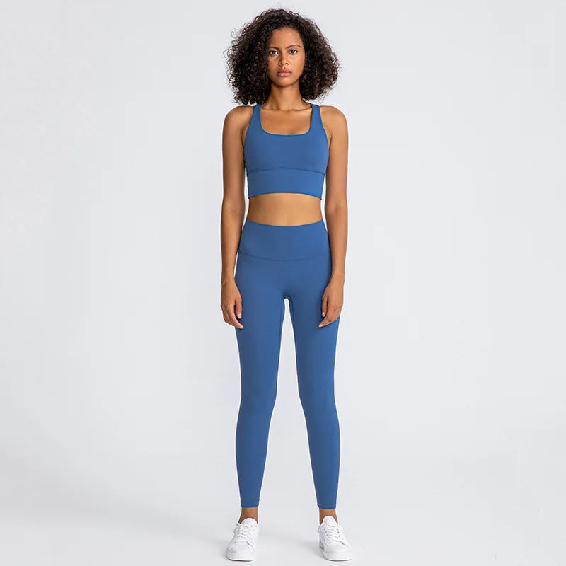 31Colors 2Piece Hi Cloud Sports Bras Gym Fitness Sets Women Naked Feel High Waist Leggings Sport Suits Workout Sets