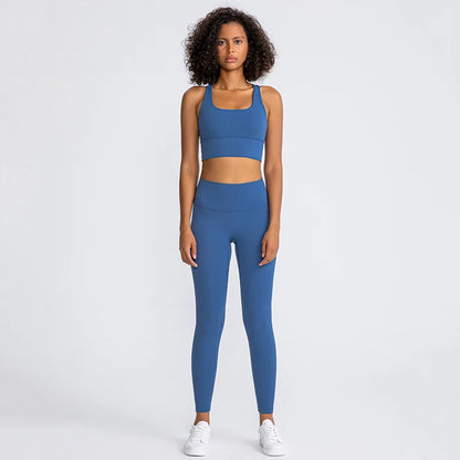 31Colors 2Piece Hi Cloud Sports Bras Gym Fitness Sets Women Naked Feel High Waist Leggings Sport Suits Workout Sets