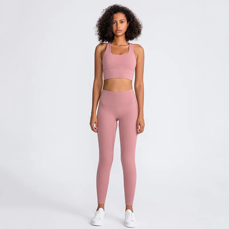 31Colors 2Piece Hi Cloud Sports Bras Gym Fitness Sets Women Naked Feel High Waist Leggings Sport Suits Workout Sets