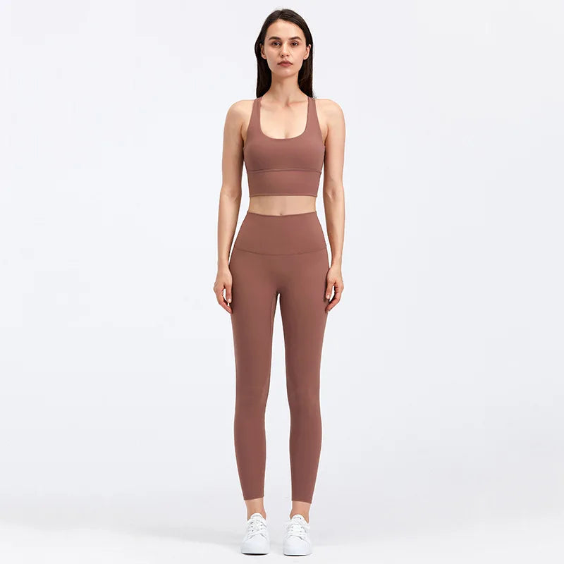 31Colors 2Piece Hi Cloud Sports Bras Gym Fitness Sets Women Naked Feel High Waist Leggings Sport Suits Workout Sets
